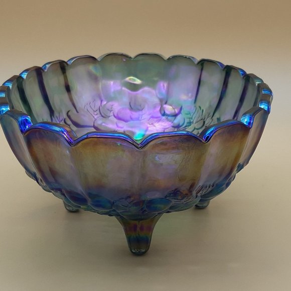 Indiana Glass Company Blue Carnival Serving Bowl - Picture 7 of 11